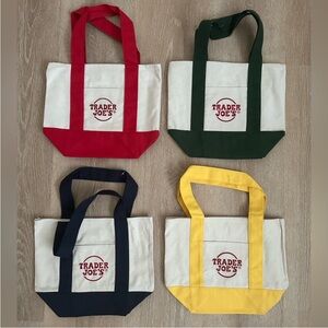 2 complete Mini Canvas Tote Bag SetRed,Green,Blue,Yellow
these sets can be split